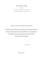 prikaz prve stranice dokumenta Analiza međuodnosa kriznog komuniciranja tijekom krize uzrokovane virusom COVID-19 i uspješnosti turističke sezone na području Dubrovačko-neretvanske županije 
