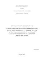 prikaz prve stranice dokumenta Utjecaj pandemije Covid-19 na financijsku stabilnost poduzeća za iznajmljivanje plovila s naglaskom na poduzeće Angelina Tours