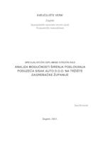 prikaz prve stranice dokumenta Analiza mogućnosti širenja poslovanja poduzeća Sisak auto d.o.o. na tržište Zagrebačke županije