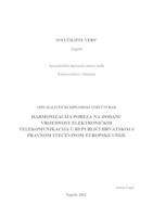 prikaz prve stranice dokumenta Harmonizacija poreza na dodanu vrijednost elektroničkih telekomunikacija u Republici Hrvatskoj s pravnom stečevinom Europske unije 