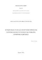 prikaz prve stranice dokumenta Istraživanje utjecaja društvenih mreža na kupovne navike potrošača na primjeru odabrane kompanije