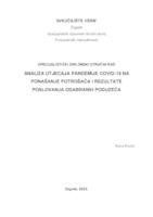 prikaz prve stranice dokumenta Analiza utjecaja pandemije COVID-19 na ponašanje potrošača i rezultate poslovanja odabranih poduzeća