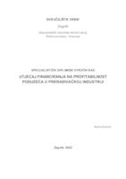 prikaz prve stranice dokumenta Utjecaj financiranja na profitabilnost poduzeća u prerađivačkoj industriji