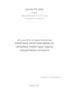 prikaz prve stranice dokumenta Korištenje društvenih mreža za uspješnije pokretanje i razvoj poduzetničkih pothvata