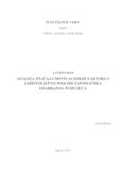 prikaz prve stranice dokumenta Analiza značaja motivacijskih faktora i zadovoljstvo poslom zaposlenika odabranog poduzeća