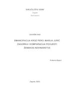 prikaz prve stranice dokumenta Emancipacija kroz pero: Marija Jurić Zagorka i komparacija povijesti ženskog novinarstva