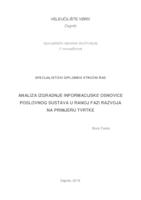 prikaz prve stranice dokumenta Analiza izgradnje informacijske osnovice poslovnog sustava u ranoj fazi razvoja na primjeru tvrtke