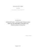 prikaz prve stranice dokumenta Horizontalna i vertikalna financijska analiza na primjeru poduzeća za proizvodnju strojeva  