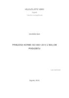 prikaz prve stranice dokumenta Primjena norme ISO 9001:2015 u malom poduzeću