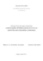 prikaz prve stranice dokumenta Logički model informacijskog sustava za ugostiteljsko poduzeće u osnivanju  