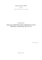 prikaz prve stranice dokumenta Analiza korporativnih komunikacija na primjeru kompanije Belje d.d.  