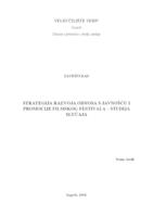 prikaz prve stranice dokumenta Strategija razvoja odnosa s javnošću i promocije filmskog festivala - studija slučaja  