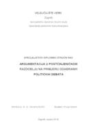 prikaz prve stranice dokumenta Argumentacija u postčinjeničnom razdoblju na primjeru odabranih političkih debata