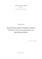 prikaz prve stranice dokumenta Analiza mogućnosti otvaranja kanala prodaje tekstilne robne marke na hrvatskom tržištu