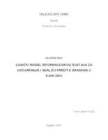 prikaz prve stranice dokumenta Logički model informacijskog sustava za ugovaranje i analizu kredita građana u bankama