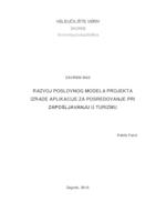 prikaz prve stranice dokumenta Razvoj poslovnog modela projekta izrade aplikacije za posredovanje pri zapošljavanju u turizmu