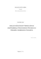 prikaz prve stranice dokumenta Analiza mogućnosti tehnološkog unaprjeđenja proizvodnog procesa na primjeru odabranog poduzeća