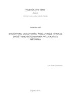 prikaz prve stranice dokumenta Društveno odgovorno poslovanje i prikaz društveno odgovornih projekata u medijima