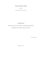 prikaz prve stranice dokumenta Analiza izvora motivacije i radnog zadovoljstva zaposlenika odabranog poduzeća