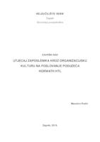 prikaz prve stranice dokumenta Utjecaj zaposlenika kroz organizacijsku kulturu na poslovanje poduzeća Horwath HTL