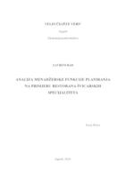 prikaz prve stranice dokumenta Analiza menadžerske funkcije planiranja na primjeru restorana švicarskih specijaliteta