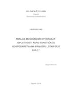 prikaz prve stranice dokumenta Analiza mogućnosti otvaranja i isplativosti agro-turističkog gospodarstva na primjeru "Stari Dud d.o.o."  