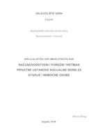 prikaz prve stranice dokumenta Računovodstveni i porezni tretman privatne ustanove socijalne skrbi za starije i nemoćne osobe