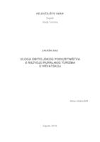 prikaz prve stranice dokumenta Uloga obiteljskog poduzetništva u razvoju ruralnog turizma u Hrvatskoj: studija slučaja