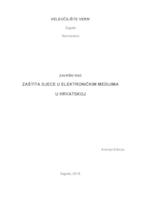 prikaz prve stranice dokumenta Zaštita djece u elektroničkim medijima u Hrvatskoj