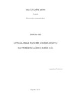 prikaz prve stranice dokumenta Upravljanje rizicima u bankarstvu na primjeru Addiko Bank d.d.