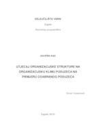 prikaz prve stranice dokumenta Utjecaj organizacijske strukture na organizacijsku klimu poduzeća na primjeru odabranog poduzeća