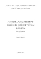 prikaz prve stranice dokumenta FIZIOTERAPIJSKI PRISTUP U LIJEČENJU OSTEOARTRITISA KOLJENA