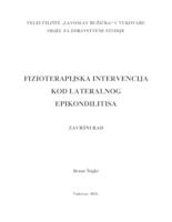 prikaz prve stranice dokumenta FIZIOTERAPIJSKE INTERVENCIJE KOD LATERALNOG EPIKONDILITISA