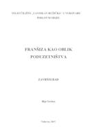 prikaz prve stranice dokumenta FRANŠIZA KAO OBLIK PODUZETNIŠTVA