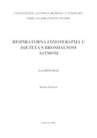 prikaz prve stranice dokumenta RESPIRATORNA FIZIOTERAPIJA U DJETETA S BRONHALNOM ASTMOM