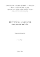 prikaz prve stranice dokumenta PREVENCIJA NAJČEŠĆIH OZLJEDA U TENISU