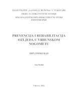 prikaz prve stranice dokumenta PREVENCIJA I REHABILITACIJA OZLJEDA U VRHUNSKOM NOGOMETU