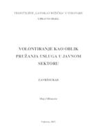 prikaz prve stranice dokumenta VOLONTIRANJE KAO OBLIK PRUŽANJA USLUGA U JAVNOM SEKTORU