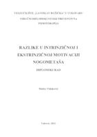 prikaz prve stranice dokumenta RAZLIKE U INTRINZIČNOJ I EKSTRINZIČNOJ MOTIVACIJI NOGOMETAŠA