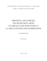 prikaz prve stranice dokumenta PRIMJENA DINAMIČKE NEUROMUSKULARNE STABILIZACIJE KOD OSOBA S LUMBALNIM BOLNIM SINDROMOM