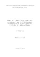 prikaz prve stranice dokumenta PRAVNO UREĐENJE OBRANE I NACIONALNE SIGURNOSTI U REPUBLICI HRVATSKOJ