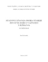 prikaz prve stranice dokumenta STAVOVI I ZNANJA OSOBA STARIJE ŽIVOTNE DOBI O VAŽNOSTI VJEŽBANJA