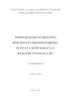 prikaz prve stranice dokumenta TOPOGRAFSKI SCREENING BOLNOSTI LOKOMOTORNOG SUSTAVA KOD IGRAČA U RUKOMETNOM KLUBU