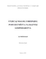 prikaz prve stranice dokumenta UTJECAJ MALOG I SREDNJEG PODUZETNIŠTVA NA RAZVOJ GOSPODARSTVA