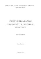 prikaz prve stranice dokumenta PREDUVJETI ZA RAZVOJ PODUZETNIŠTVA U REPUBLICI HRVATSKOJ