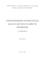 prikaz prve stranice dokumenta FIZIOTERAPIJSKA INTERVENCIJA KOD DUCHENNOVE MIŠIĆNE DISTROFIJE