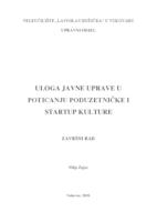 prikaz prve stranice dokumenta ULOGA JAVNE UPRAVE U POTICANJU PODUZETNIČKE I STARTUP KULTURE