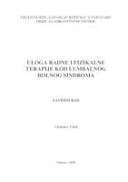 prikaz prve stranice dokumenta ULOGA RADNE I FIZIKALNE TERAPIJE KOD LUMBALNOG BOLNOG SINDROMA