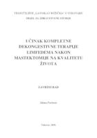 prikaz prve stranice dokumenta UČINAK KOMPLETNE DEKONGESTIVNE TERAPIJE LIMFEDEMA NAKON MASTEKTOMIJE NA KVALITETU ŽIVOTA