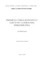 prikaz prve stranice dokumenta PRIMJENA CYRIAX KONCEPTA U LIJEČENJU LITERALNOG EPIKONDILITISA